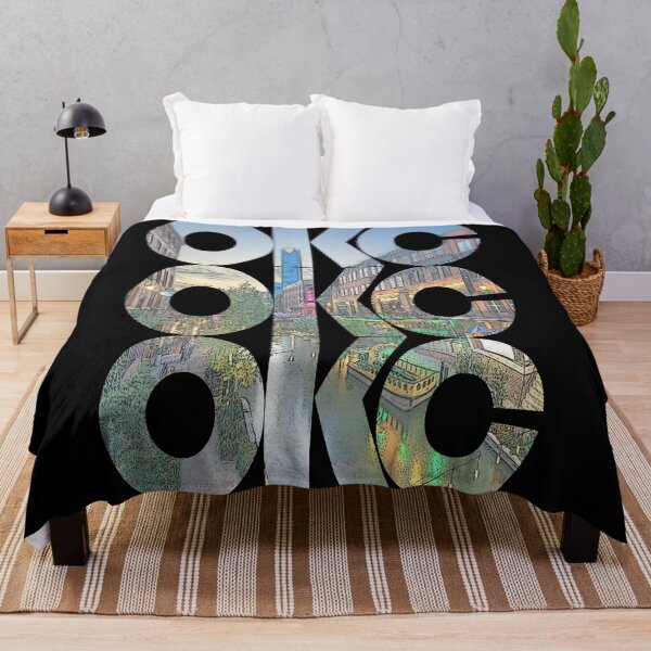 Item preview, Oklahoma City, Oklahoma OKC Sunset Cityscape Repeating Pattern designed and sold by CrabbyLobster.