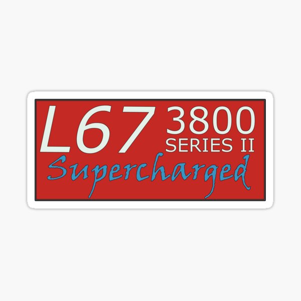 "L67 3800 Supercharged V6" Sticker for Sale by JimPearson1967 Redbubble