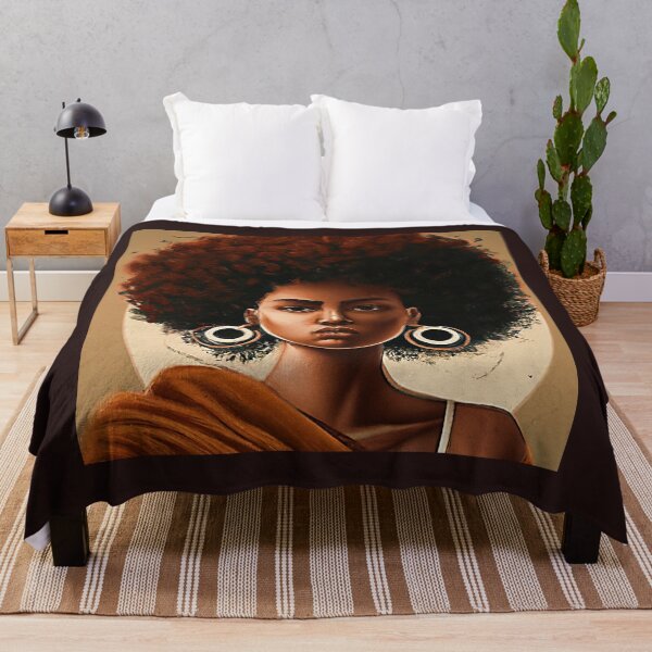 Item preview, Black Woman with Afro Natural Hair Ethnic Art designed and sold by gyrate.
