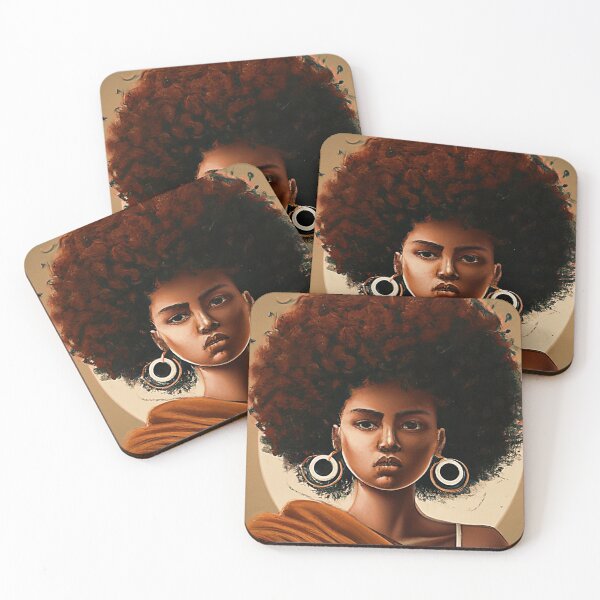 Item preview, Black Woman with Afro Natural Hair Ethnic Art designed and sold by gyrate.