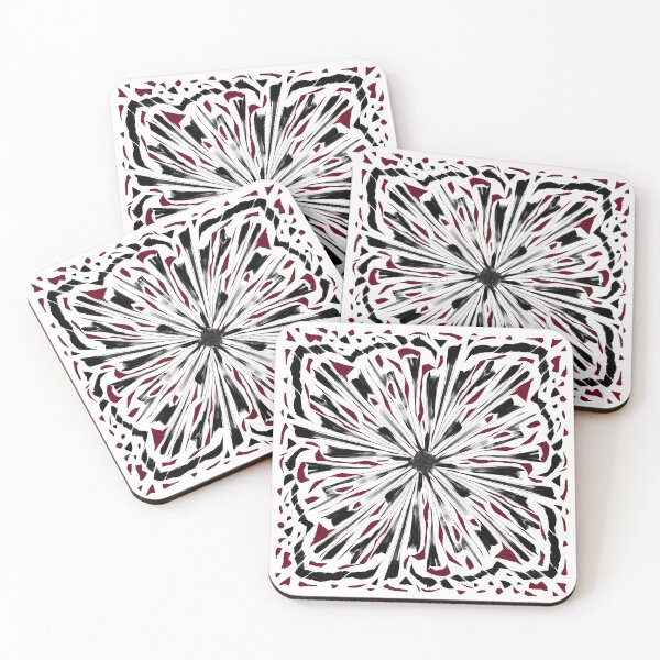 Item preview, Abstract simple black and red pattern  - white background  designed and sold by AlinaSCorner.