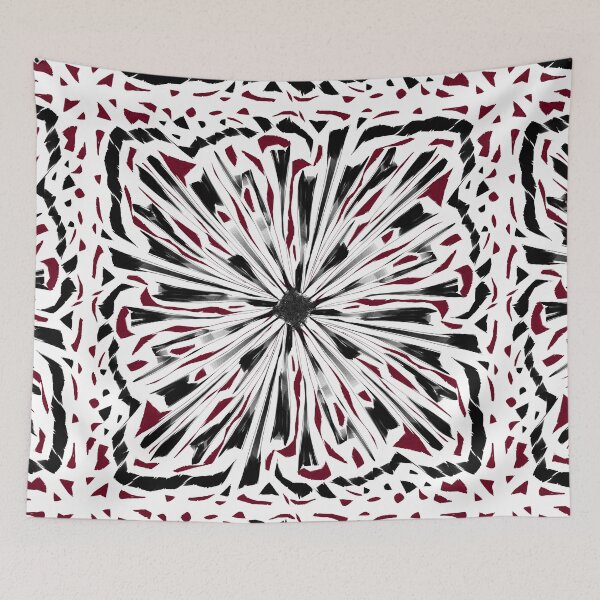 Item preview, Abstract simple black and red pattern  - white background  designed and sold by AlinaSCorner.