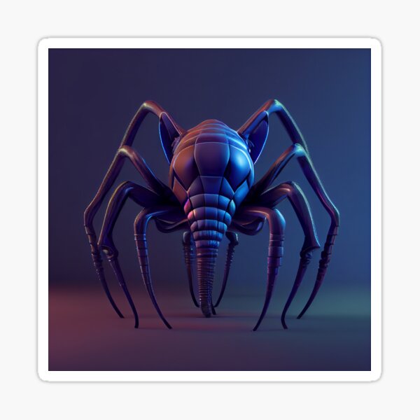 Funny Elephant Spider Design: Whimsical Art for Any Surface Glossy Sticker