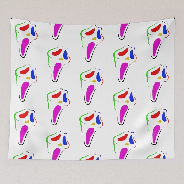 Item preview, id14 colorful scream stencil, screaming human face, horror party, Halloween designed and sold by bcbutika.