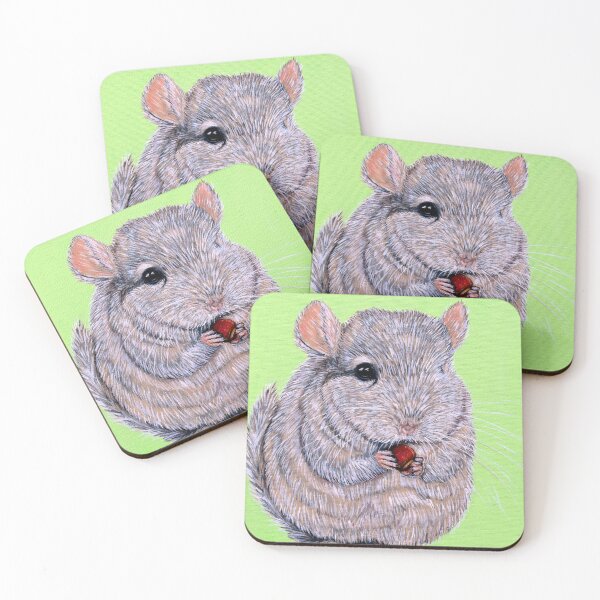 Item preview, Cuddly Nibbling Chinchilla Painting designed and sold by Art by Kirsten Sneath.