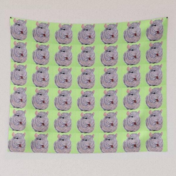 Item preview, Cuddly Nibbling Chinchilla Painting designed and sold by Art by Kirsten Sneath.