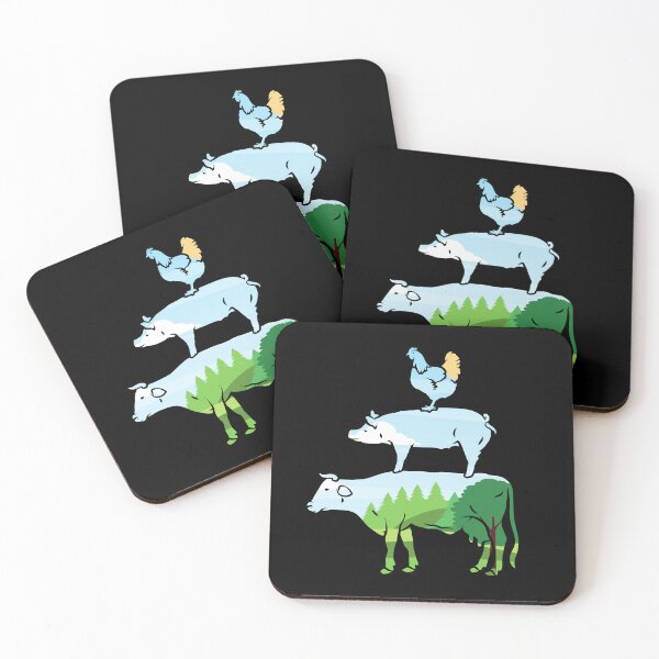 Item preview, Farm animals Cow Farm Pig Farm chicken silhouette designed and sold by FarmsteadAcers.