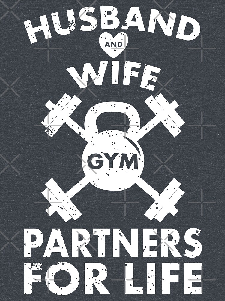 Disover Husband and Wife Gym Partners for Life | Funny Matching Couple Gym Workout T-Shirt | Classic T-Shirt