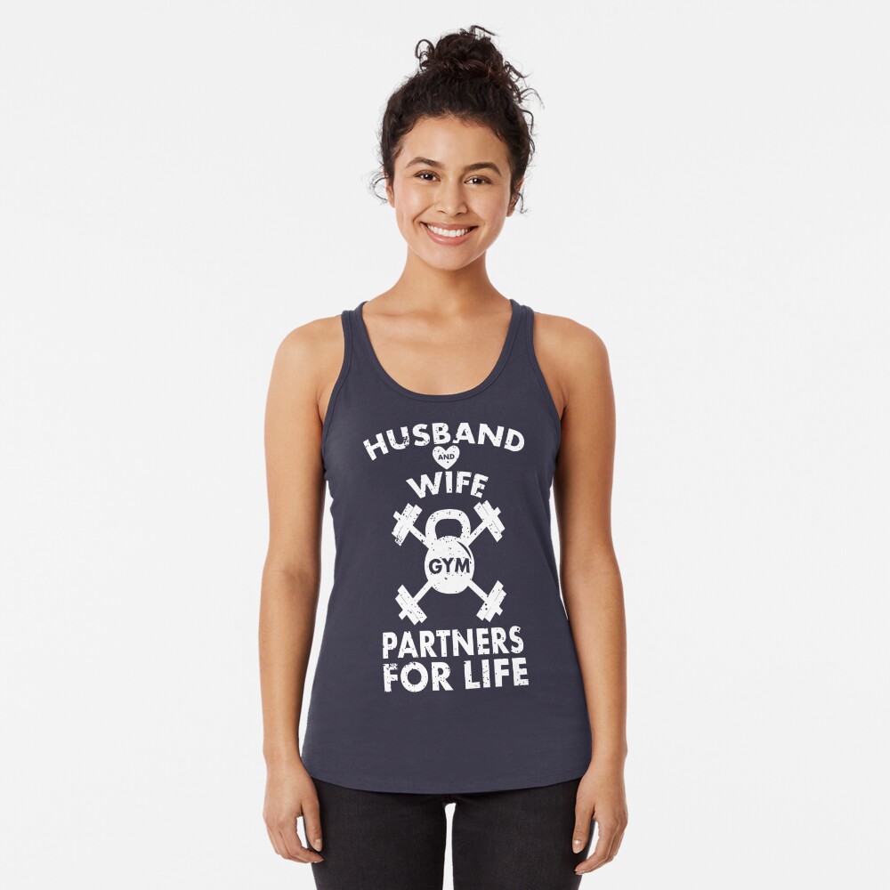 Husband and Wife Gym Partners for Life, Funny Matching Couple Gym Workout  T-Shirt Sleeveless Top for Sale by teemaniac