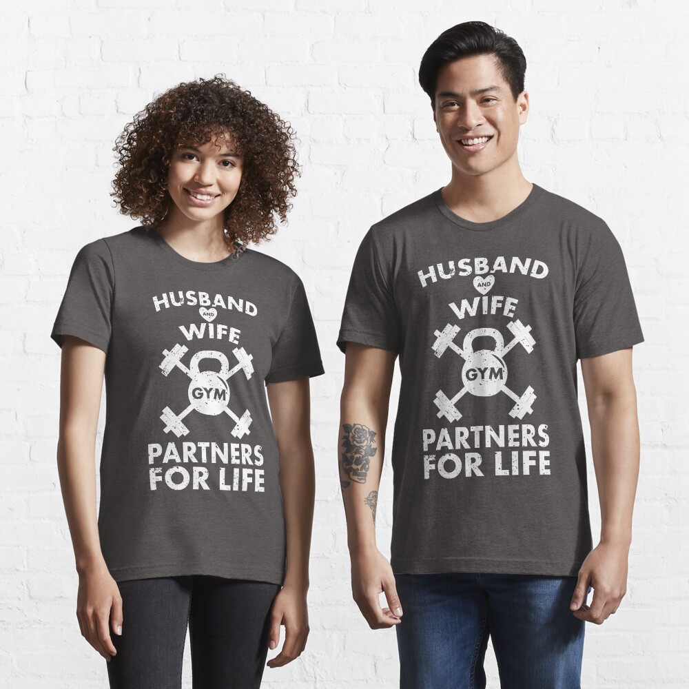 Husband and Wife Gym Partners for Life Funny Matching Couple Gym