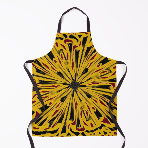 Item preview, Abstract simple black and red pattern  - mustard background  designed and sold by AlinaSCorner.