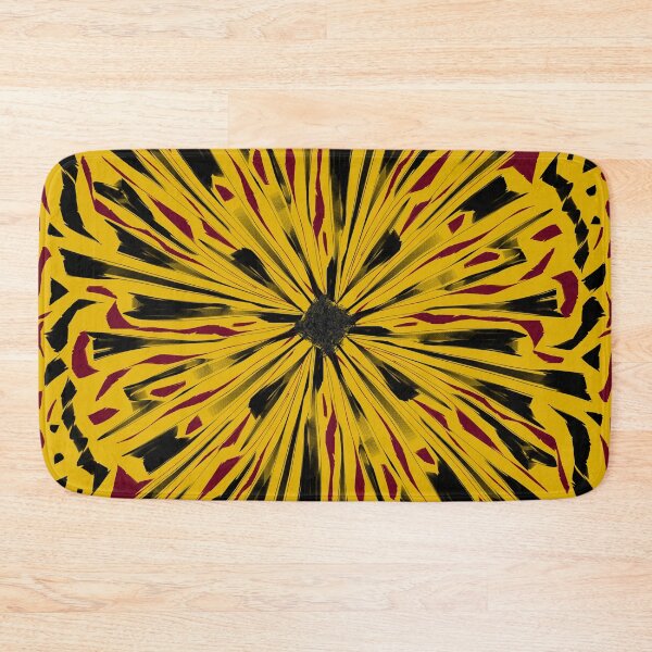 Item preview, Abstract simple black and red pattern  - mustard background  designed and sold by AlinaSCorner.