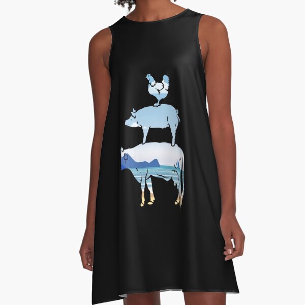 Vista previa del artículo con la obra «Diseño de océano azul de animales de granja Silueta de pollo de granja de cerdos de granja de vacas», diseñado y vendido por FarmsteadAcers.