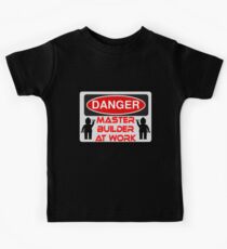 Danger Master Builder at Work Sign Kids Tee