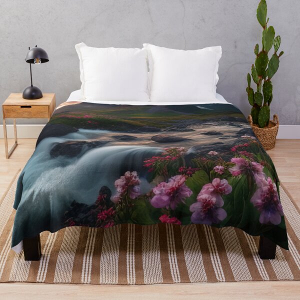 Item preview, Long exposure waterfall and lush vegetation designed and sold by RK - Shop.
