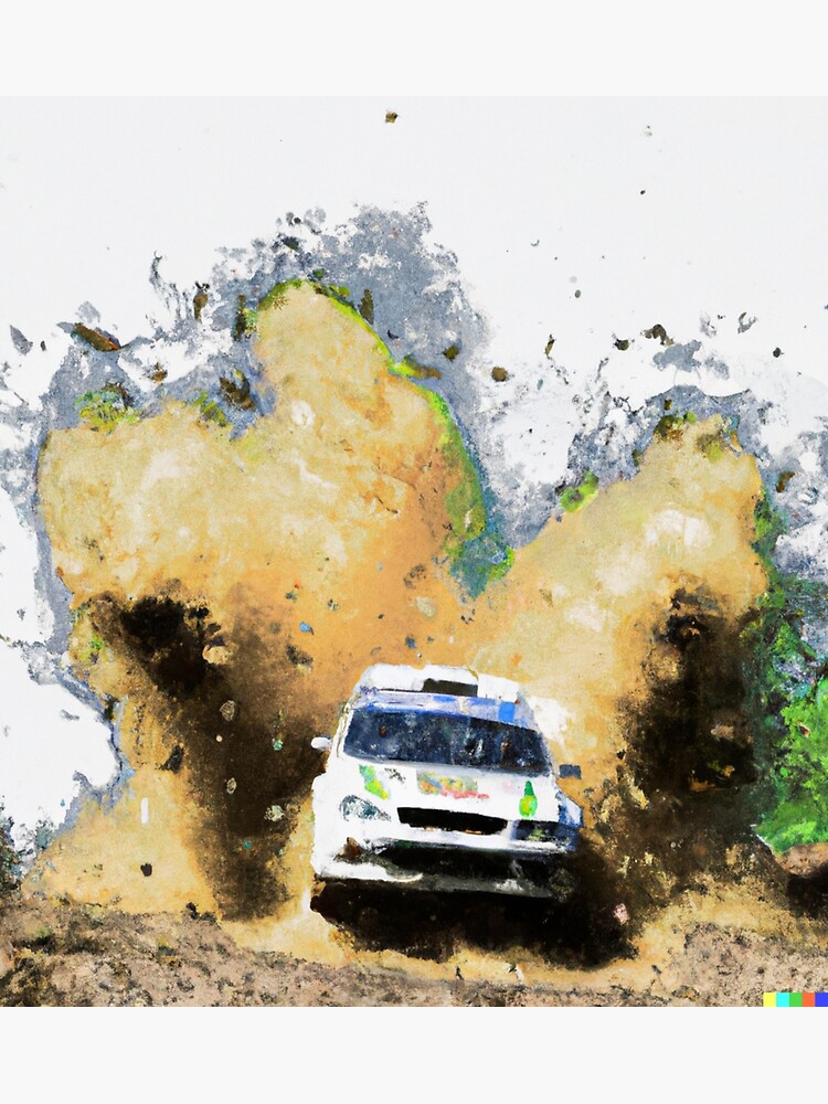 Digital Art Of A Rally Car Mid Air Premium Matte Vertical Poster ...