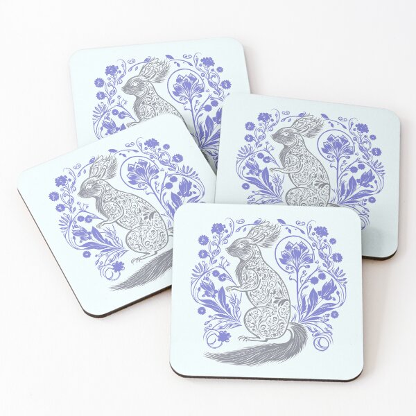 Item preview, Squirrel in the Garden Intricate Design Grey and Lavender Purple designed and sold by TheFoxyWolfShop.