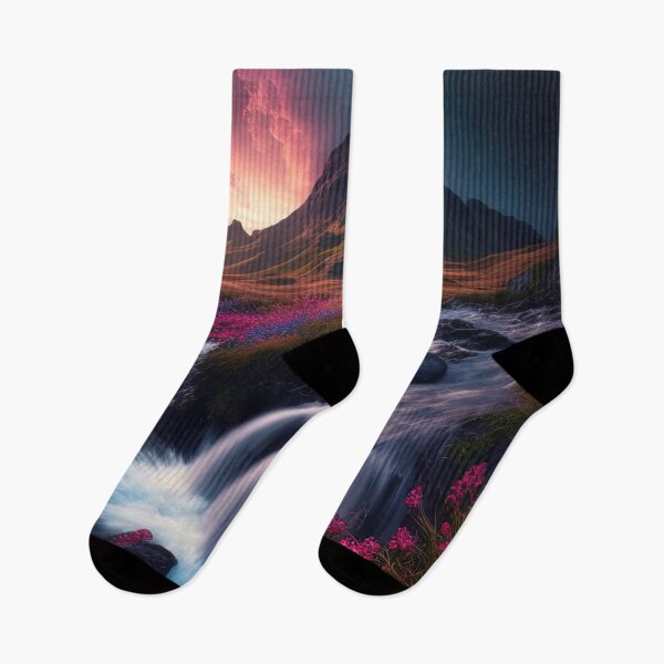 Item preview, Mountain landscape long exposure waterfall and vegetation designed and sold by RK - Shop.