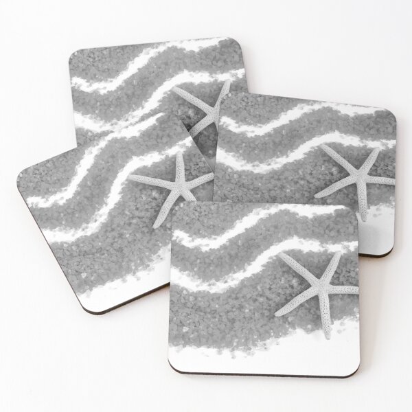 Item preview, Greyscale starfish and shells designed and sold by Curious Frog.