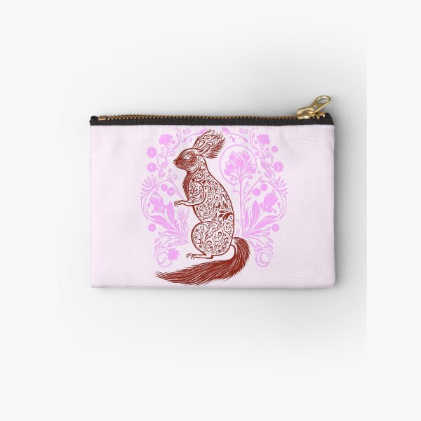 Item preview, Squirrel in the Garden Intricate Design Red and Pink designed and sold by TheFoxyWolfShop.