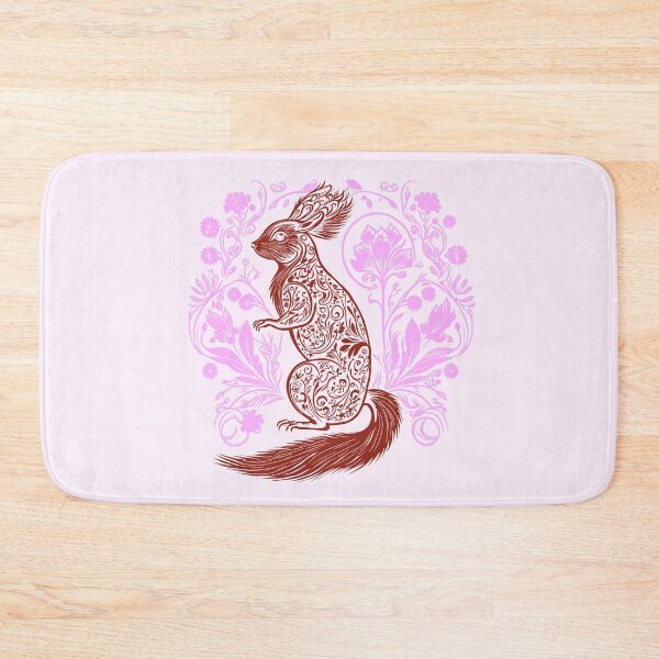 Item preview, Squirrel in the Garden Intricate Design Red and Pink designed and sold by TheFoxyWolfShop.
