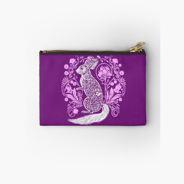 Item preview, Squirrel in the Garden Intricate Design White and Pink designed and sold by TheFoxyWolfShop.