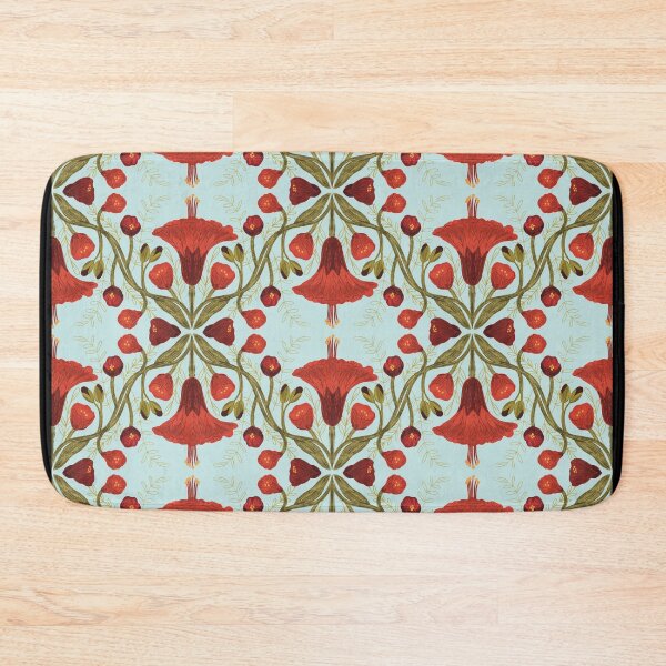 Item preview, Abutilon flower pattern 2 light blue background designed and sold by Gabba Delgado.
