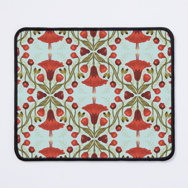 Item preview, Abutilon flower pattern 2 light blue background designed and sold by Gabba Delgado.