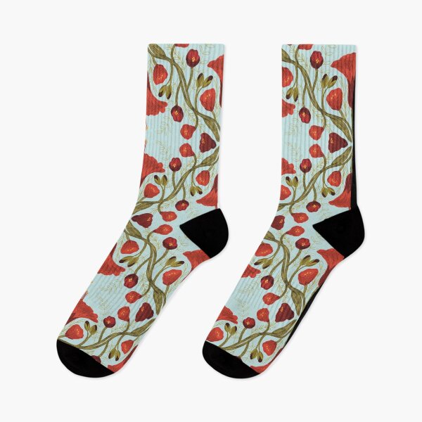 Item preview, Abutilon flower pattern 2 light blue background designed and sold by Gabba Delgado.