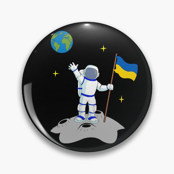 Item preview, Ukrainian cosmonaut on the moon designed and sold by SylwiaJ-86.