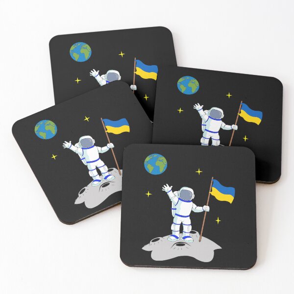 Item preview, Ukrainian cosmonaut on the moon designed and sold by SylwiaJ-86.