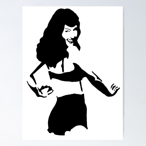 Bettie Page Disaster with Monopoly Ma - Canvas Wall Art