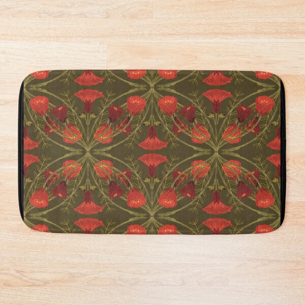 Item preview, Abutilon flower pattern 3 dark green background designed and sold by Gabba Delgado.