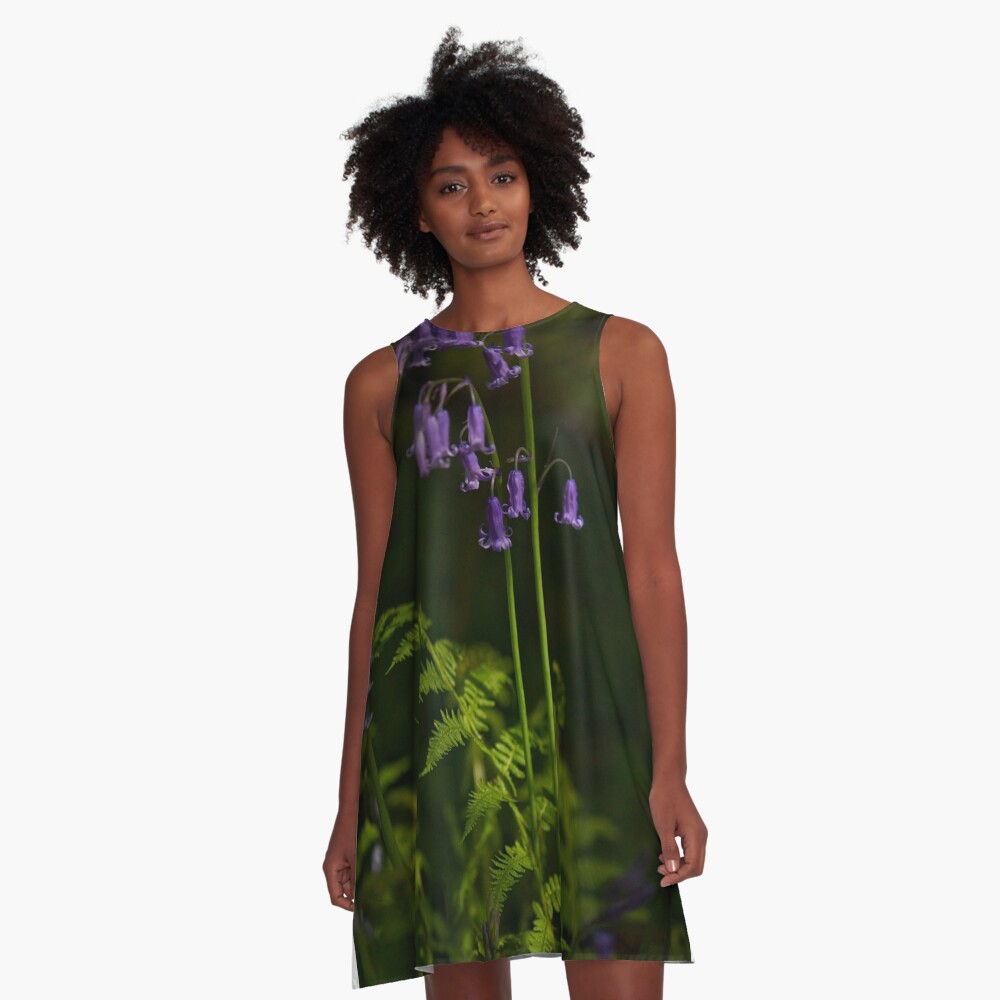 Two Bluebells in Prehen Woods, Derry A-Line Dress