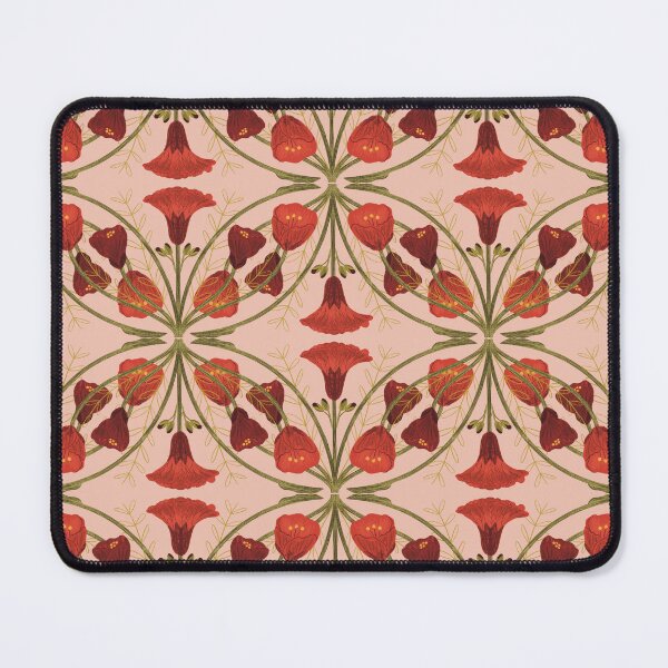 Item preview, Abutilon flower pattern 3 pink background designed and sold by Gabba Delgado.