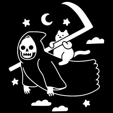 Artwork thumbnail, Cat Riding Grim Reaper by obinsun