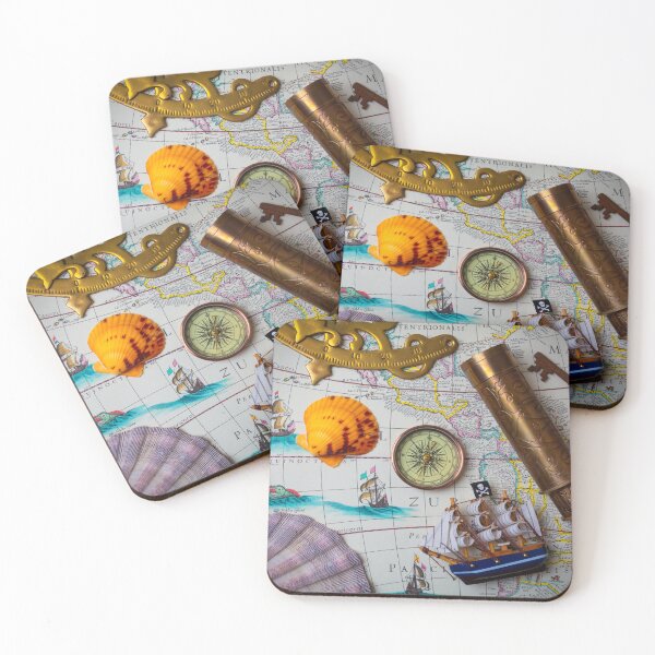 Item preview, Pirate Ship On Old Map designed and sold by Garry Gay.