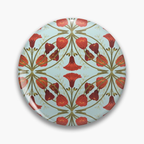 Item preview, Abutilon flower pattern 3 light blue background designed and sold by Gabba Delgado.