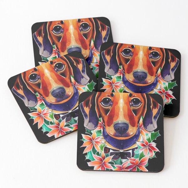 Item preview, Hipster Dachshund Dog Christmas Wreath designed and sold by netdota.