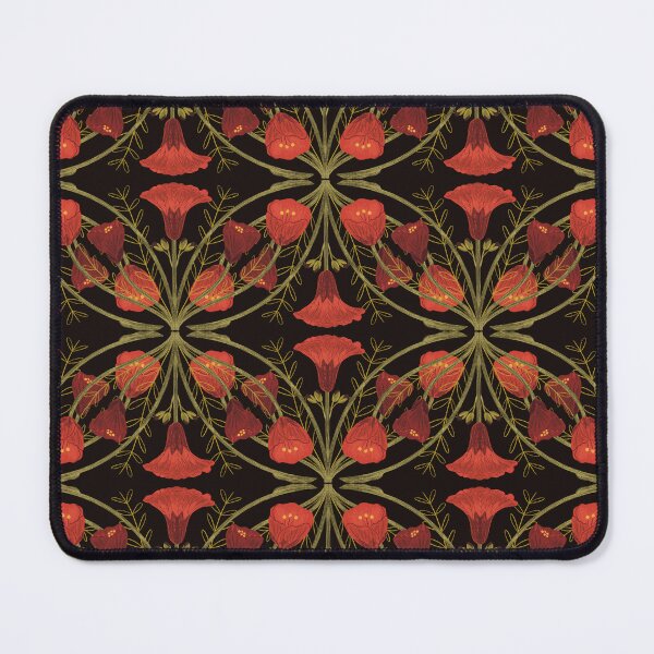 Item preview, Abutilon flower pattern 3 dark brown background designed and sold by Gabba Delgado.