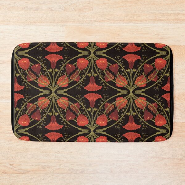 Item preview, Abutilon flower pattern 3 dark brown background designed and sold by Gabba Delgado.