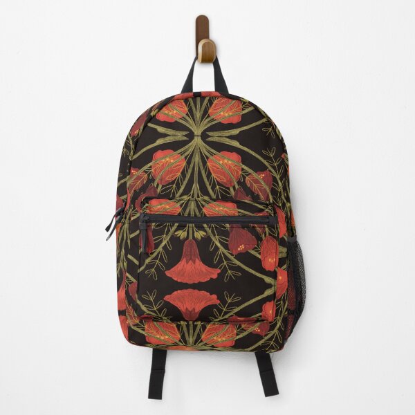 Item preview, Abutilon flower pattern 3 dark brown background designed and sold by Gabba Delgado.