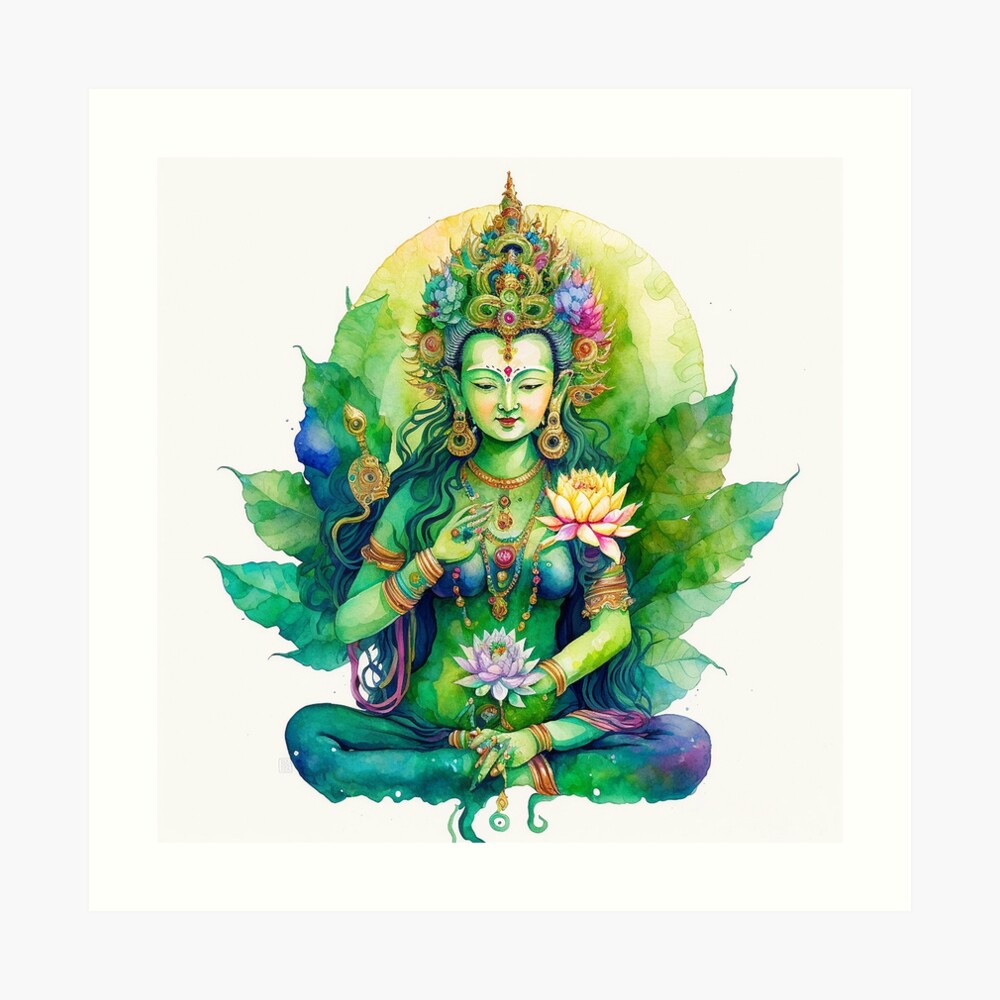 Green Tara Meditating