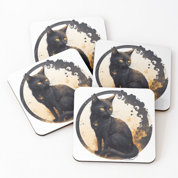 Item preview, Yellow Eyes Black Cat designed and sold by reneromt.