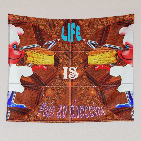 Item preview, *LIFE IS A COMIC COMEDY PLAYED IN A THEATER HAUNTED BY PAIN AU CHOCOLAT* designed and sold by Ralek.
