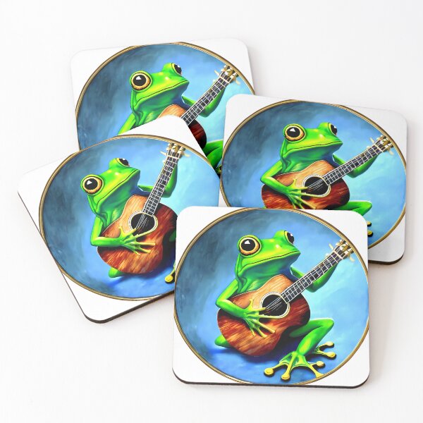Item preview, Froggy playing guitar designed and sold by BigBrainArtwork.