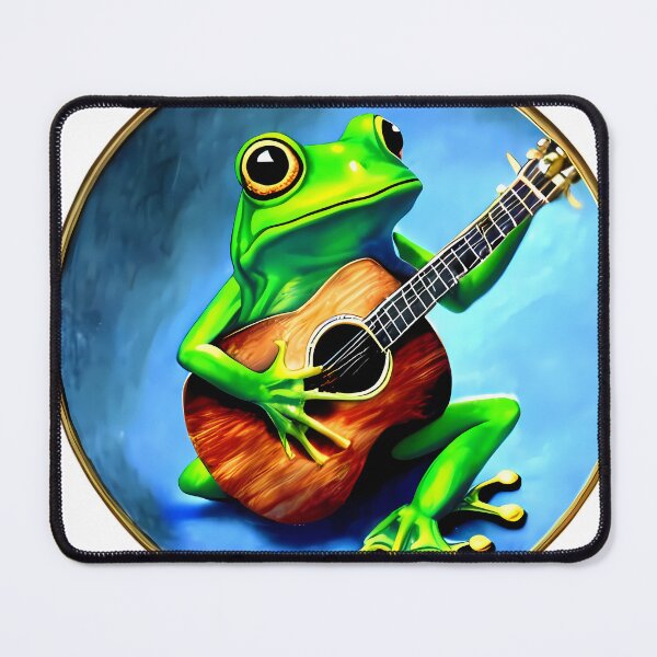 Item preview, Froggy playing guitar designed and sold by BigBrainArtwork.