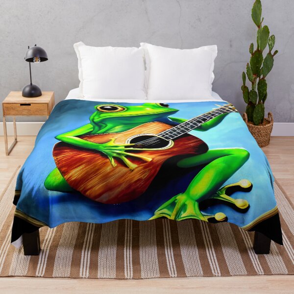 Item preview, Froggy playing guitar designed and sold by BigBrainArtwork.