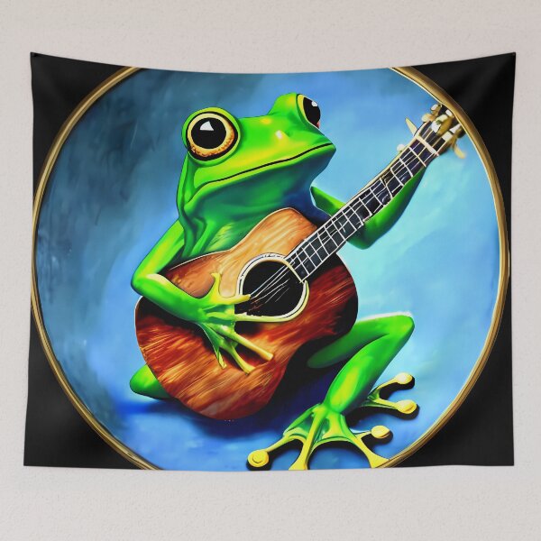 Item preview, Froggy playing guitar designed and sold by BigBrainArtwork.
