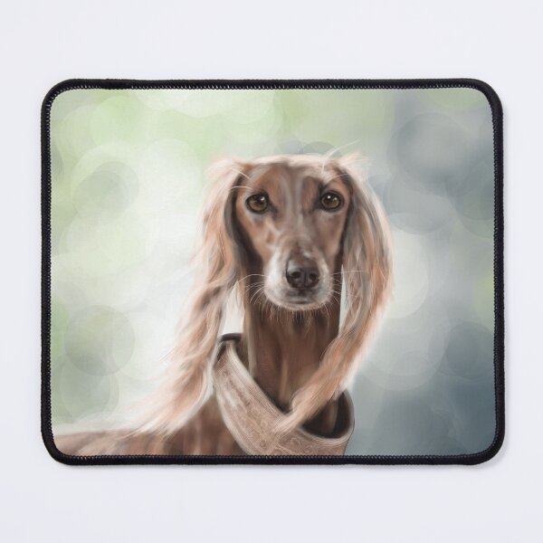 Item preview, Saluki dog portrait digitalpainting designed and sold by EmeraldeaArt.